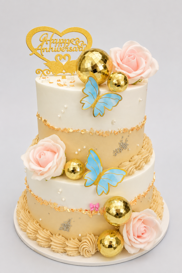 Elegant Anniversary Two-Tier Cake